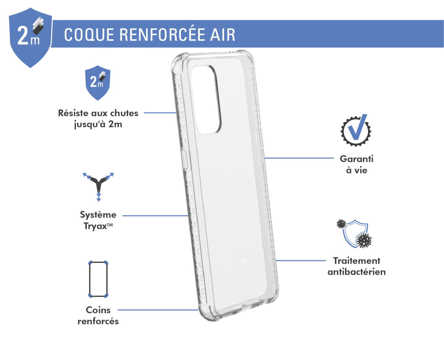Coque Renforcée AIR Garantie à Vie Transparente Pour Oppo Find X3 Lite Force Case 4 Coque Renforcée AIR Garantie à Vie Transparente Pour Oppo Find X3 Lite Force Case – Image 2