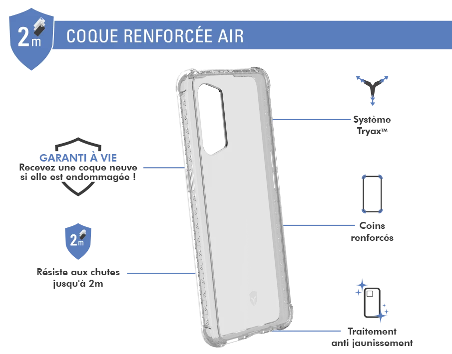 Coque Renforcée Oppo Find X2 Lite AIR Garantie à Vie Transparente Force Case 4 Coque Renforcée Oppo Find X2 Lite AIR Garantie à Vie Transparente Force Case – Image 2