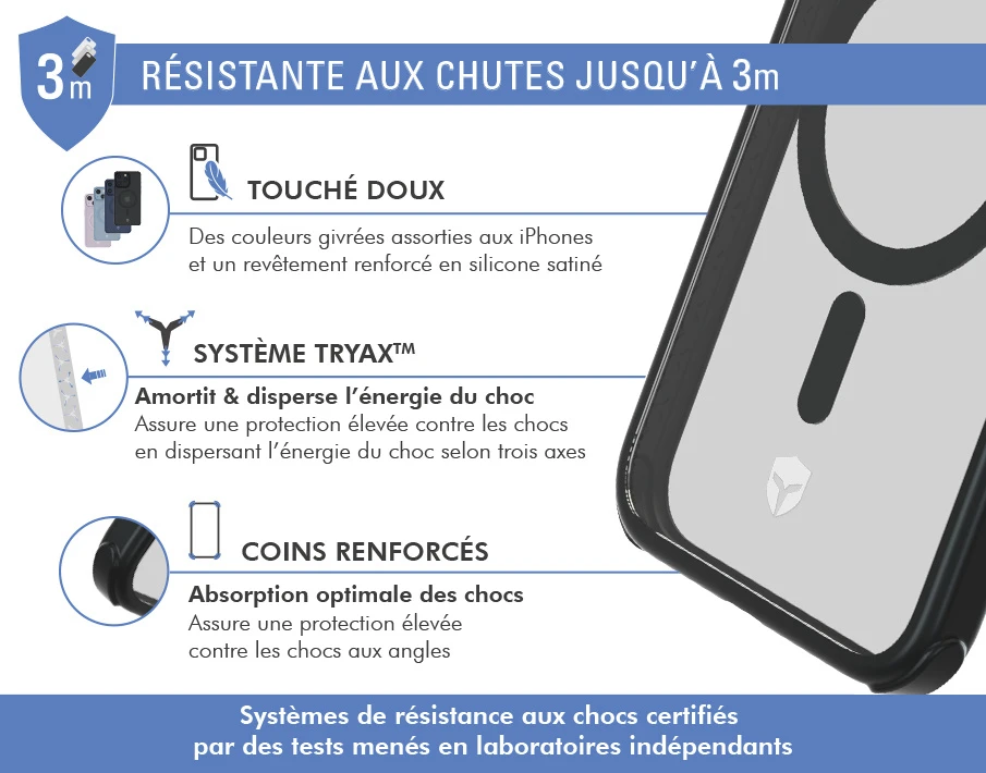 APPLE Coque Renforcée IPhone 15 AIR FROST Compatible MagSafe Frost Noire - Garantie à Vie Force Case 5 APPLE Coque Renforcée IPhone 15 AIR FROST Compatible MagSafe Frost Noire - Garantie à Vie Force Case – Image 3