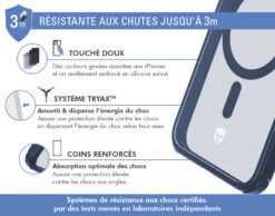 APPLE Coque Renforcée IPhone 15 Pro AIR FROST Compatible MagSafe Frost Bleue Marine - Garantie à Vie Force Case -Force Mobility Shop fcairfrmagip15pbm 03 fr