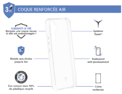 Coque Renforcée Samsung G A34 5G AIR Garantie à Vie Transparente - 50% Plastique Recyclé Force Case -Force Mobility Shop fcairga345gt 02 grs