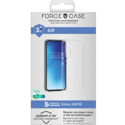 Coque Renforcée Samsung G A54 5G AIR Garantie à Vie Transparente - 50% Plastique Recyclé Force Case 13 Coque Renforcée Samsung G A54 5G AIR Garantie à Vie Transparente - 50% Plastique Recyclé Force Case -Force Mobility Shop fcairga545gt smapp pack hd