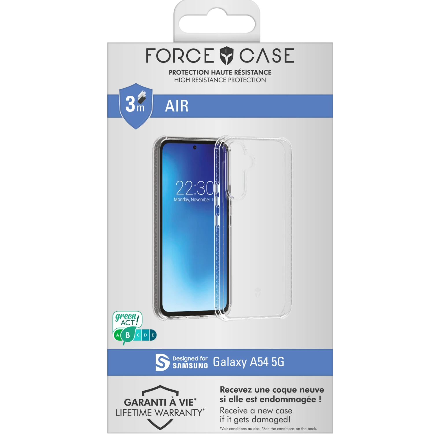 Coque Renforcée Samsung G A54 5G AIR Garantie à Vie Transparente - 50% Plastique Recyclé Force Case 8 Coque Renforcée Samsung G A54 5G AIR Garantie à Vie Transparente - 50% Plastique Recyclé Force Case – Image 6