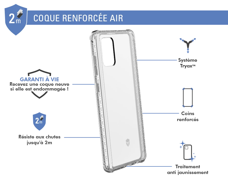 Coque Renforcée Samsung A 71 AIR Garantie à Vie Transparente Force Case 4 Coque Renforcée Samsung A 71 AIR Garantie à Vie Transparente Force Case – Image 2