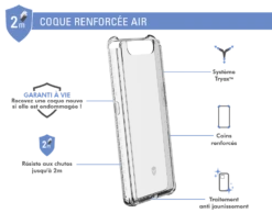Coque Renforcée Samsung G A80 AIR Garantie à Vie Transparente Force Case -Force Mobility Shop fcairga80t 02 1