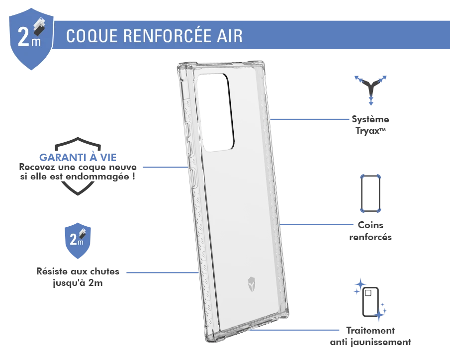 Coque Renforcée Samsung G Note 20 Ultra AIR Garantie à Vie Transparente Force Case 4 Coque Renforcée Samsung G Note 20 Ultra AIR Garantie à Vie Transparente Force Case – Image 2