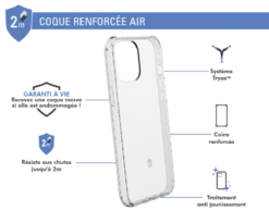 Coque Renforcée Apple IPhone 12 Pro Max AIR Garantie à Vie Transparente Force Case -Force Mobility Shop fcairip1267t 02 1