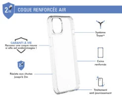 Coque Renforcée Apple IPhone 14 Plus AIR Garantie à Vie Transparente Force Case -Force Mobility Shop fcairip14mt 02