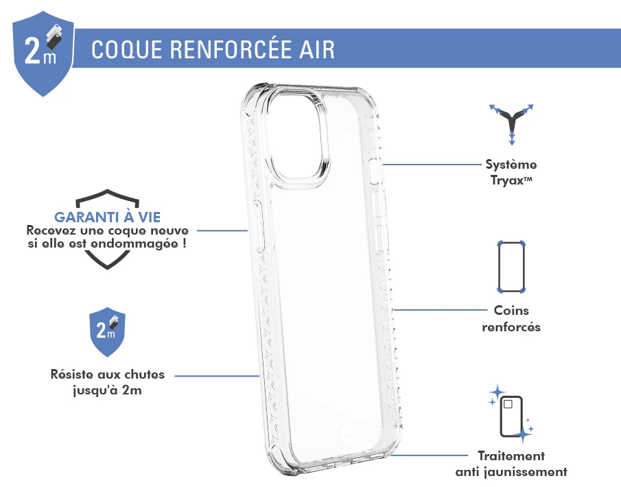 Coque Renforcée Apple IPhone 14 AIR Garantie à Vie Transparente Force Case 4 Coque Renforcée Apple IPhone 14 AIR Garantie à Vie Transparente Force Case – Image 2