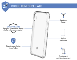 Coque Renforcée Apple IPhone X/XS AIR Garantie à Vie Transparente Force Case -Force Mobility Shop fcairipxt 02 1