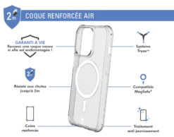 Coque Renforcée AIR Compatible MagSafe Garantie à Vie Transparente Pour Apple IPhone 13 Pro Force Case -Force Mobility Shop fcairmagip1361pt 02 1