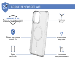 Coque Renforcée AIR Compatible MagSafe Garantie à Vie Transparente Pour Apple IPhone 13 Pro Max Force Case -Force Mobility Shop fcairmagip1367t 02 1