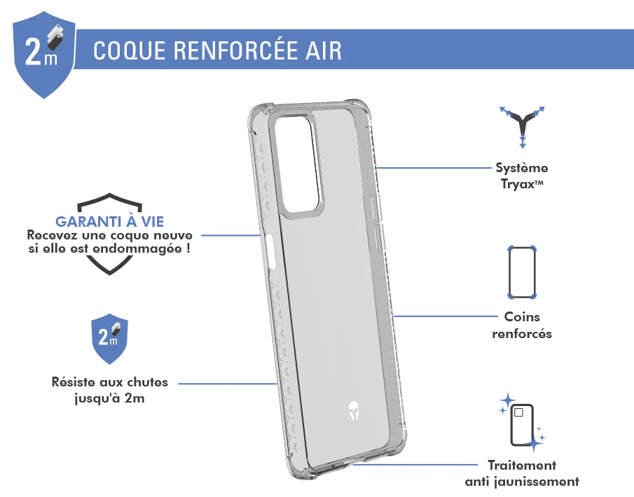 Coque Renforcée AIR Garantie à Vie Transparente Pour Oppo Reno 6 Force Case 4 Coque Renforcée AIR Garantie à Vie Transparente Pour Oppo Reno 6 Force Case – Image 2