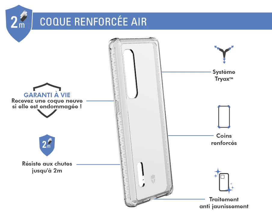 Coque Renforcée Oppo Find X2 Pro AIR Garantie à Vie Transparente Force Case 4 Coque Renforcée Oppo Find X2 Pro AIR Garantie à Vie Transparente Force Case – Image 2