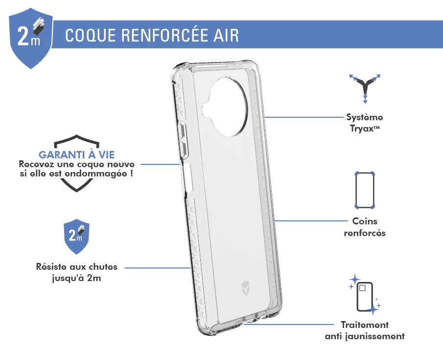 Coque Renforcée AIR Garantie à Vie Transparente Pour Xiaomi Mi 10T Lite Force Case 4 Coque Renforcée AIR Garantie à Vie Transparente Pour Xiaomi Mi 10T Lite Force Case – Image 2