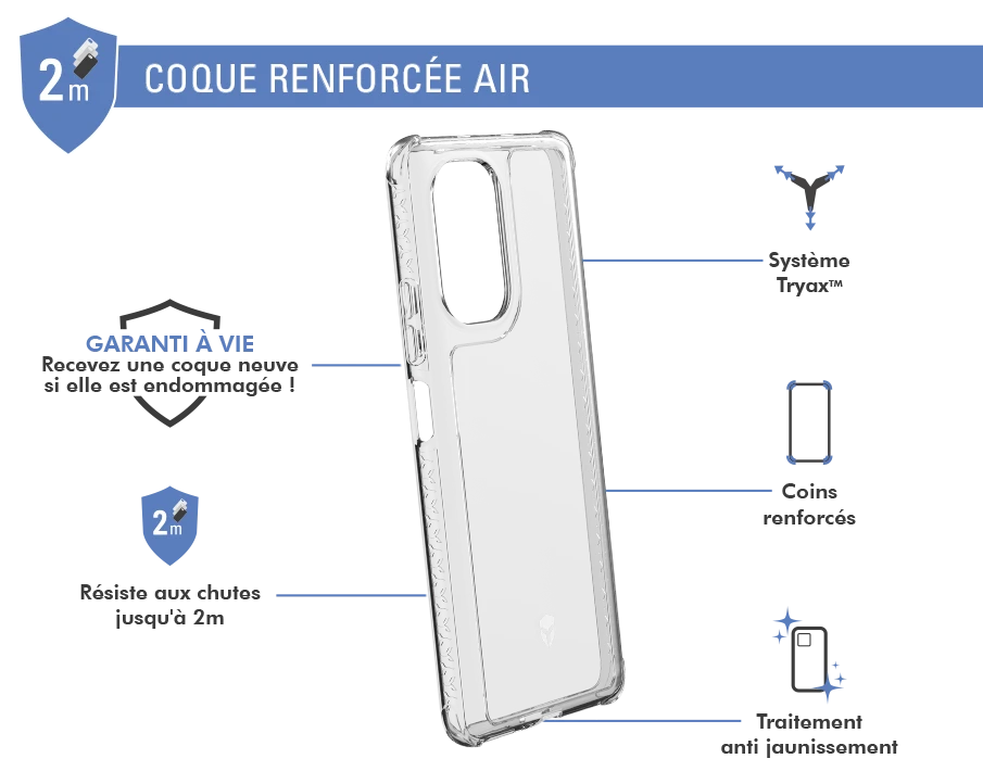 Coque Renforcée AIR Garantie à Vie Transparente Pour Xiaomi Mi 11i Force Case 3 Coque Renforcée AIR Garantie à Vie Transparente Pour Xiaomi Mi 11i Force Case – Image 2