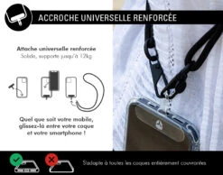 Bandoulière Universelle Amovible Longueur Ajustable Rouge Force Case 10 Bandoulière Universelle Amovible Longueur Ajustable Rouge Force Case -Force Mobility Shop fcbandred 04 fr