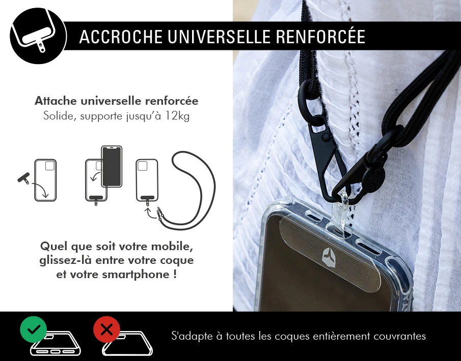 Bandoulière Universelle Amovible Longueur Ajustable Rouge Force Case 6 Bandoulière Universelle Amovible Longueur Ajustable Rouge Force Case – Image 4