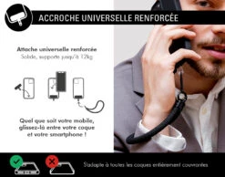 Dragonne Universelle Amovible Noire Force Case -Force Mobility Shop fccharmblack 04 fr 1