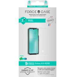 Coque Renforcée Samsung G A14 4G&5G FEEL Made In France Garantie à Vie Transparente - 50% Plastique Recyclé Force Case -Force Mobility Shop fcfeelga14 smapp pack hd
