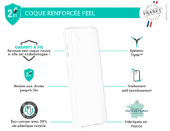 Coque Renforcée Samsung G A14 4G&5G FEEL Made In France Garantie à Vie Transparente - 50% Plastique Recyclé Force Case -Force Mobility Shop fcfeelga14t 02