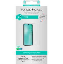 Coque Renforcée Samsung G A34 5G FEEL Made In France Garantie à Vie Transparente - 50% Plastique Recyclé Force Case -Force Mobility Shop fcfeelga345g pack hd 1