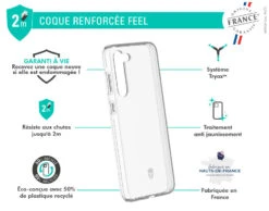 Coque Renforcée Samsung Galaxy S23+ 5G FEEL Made In France Garantie à Vie Transparente - 50% Plastique Recyclé Force Case -Force Mobility Shop fcfeelgs23pt 02 fr