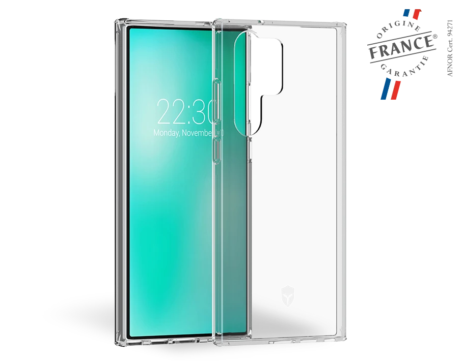Coque Renforcée Samsung Galaxy S23 Ultra 5G FEEL Made In France Garantie à Vie Transparente - 50% Plastique Recyclé Force Case 3 Coque Renforcée Samsung Galaxy S23 Ultra 5G FEEL Made In France Garantie à Vie Transparente - 50% Plastique Recyclé Force Case
