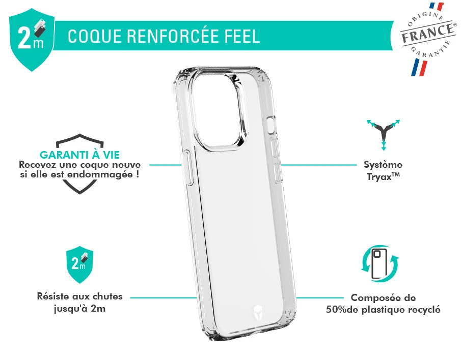 Coque Renforcée Apple IPhone 13 FEEL Garantie à Vie Transparente Force Case 4 Coque Renforcée Apple IPhone 13 FEEL Garantie à Vie Transparente Force Case – Image 2