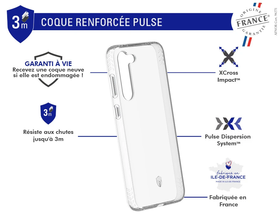 Coque Renforcée Samsung Galaxy S23+ 5G PULSE Made In France Garantie à Vie Transparente Force Case 4 Coque Renforcée Samsung Galaxy S23+ 5G PULSE Made In France Garantie à Vie Transparente Force Case – Image 2