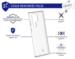 Coque Renforcée Samsung G S23 Ultra 5G PULSE Made In France Garantie à Vie Transparente Force Case -Force Mobility Shop fcpulsgs23u 02 fr
