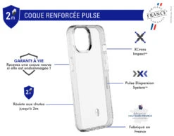 Coque Renforcée Apple IPhone 14 PULSE Garantie à Vie Transparente Force Case -Force Mobility Shop fcpulsip14t 02 1