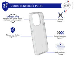 APPLE Coque Renforcée IPhone 15 Pro Max PULSE Garantie à Vie Transparente - FR Force Case -Force Mobility Shop fcpulsip15pmt 02 fr