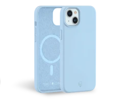 APPLE Coque IPhone 15 Plus Silicone Renforcée Compatible MagSafe Garantie à Vie Bleu Ciel Force Case