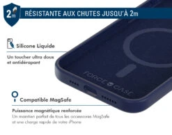 APPLE Coque IPhone 15 Pro Max Silicone Renforcée Compatible MagSafe Garantie à Vie Bleu Marine Force Case -Force Mobility Shop fcsilimagip15pmbm 03 fr
