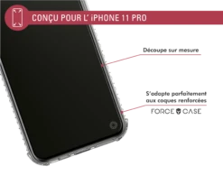 Protège écran Apple IPhone 11 Pro / X / XS Original Contour Noir Garanti à Vie Force Glass -Force Mobility Shop fgevoip1958orig 05