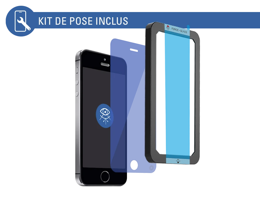 Protège écran Apple IPhone 5/5S/SE/SE22 Anti Lumière Bleue Garanti à Vie Force Glass 5 Protège écran Apple IPhone 5/5S/SE/SE22 Anti Lumière Bleue Garanti à Vie Force Glass – Image 3