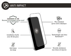 APPLE Protège écran IPhone 15 Pro Max 3D Anti-impact - Garanti à Vie Force Glass -Force Mobility Shop fgip15pmimpact 02 fr