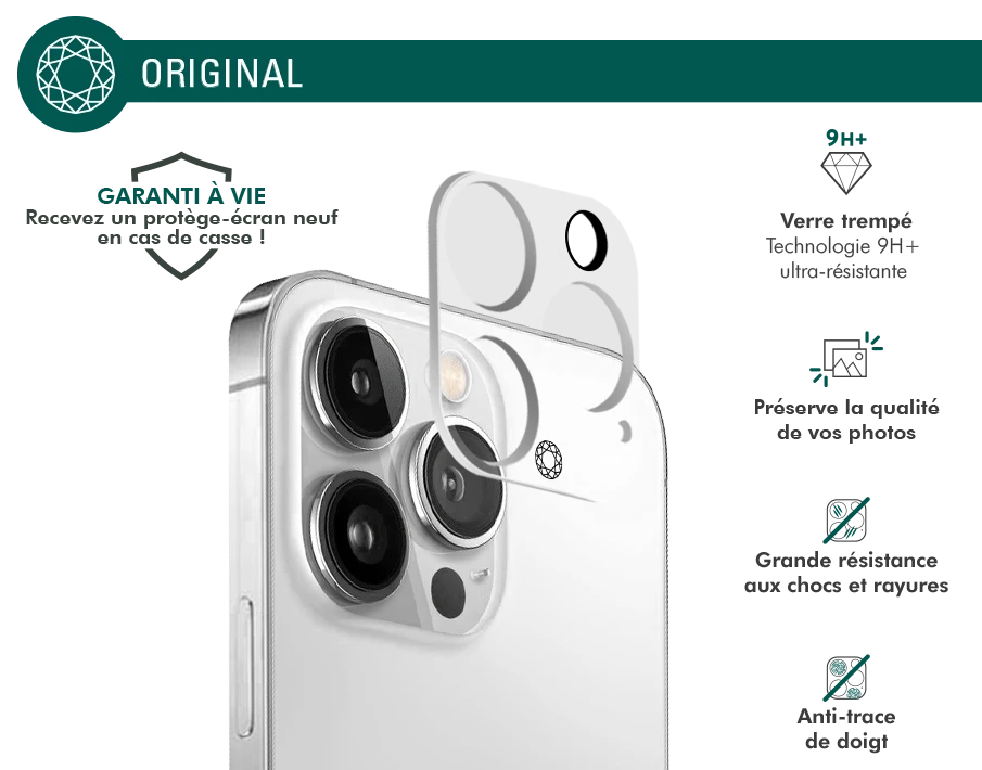 Protège écran Caméra Apple IPhone 13 Pro Max Garanti à Vie Force Glass 4 Protège écran Caméra Apple IPhone 13 Pro Max Garanti à Vie Force Glass – Image 2