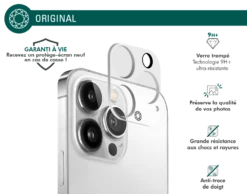 Protège écran Caméra Apple IPhone 14 Pro/ 14 Pro Max Garanti à Vie Force Glass -Force Mobility Shop fgmgcamip14porig 02