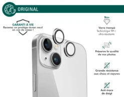 APPLE Protège Lentilles IPhone 15 / 15 Plus / IPhone 14 / IPhone 14 Plus Garanti à Vie Force Glass -Force Mobility Shop fgmglensip15s 02 fr