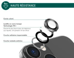 APPLE Protège Lentilles IPhone 15 / 15 Plus / IPhone 14 / IPhone 14 Plus Garanti à Vie Force Glass -Force Mobility Shop fgmglensip15s 03 fr