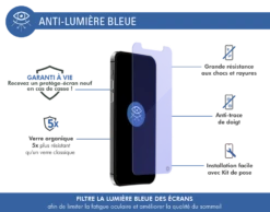 Protège écran Apple IPhone 12 Mini Anti Lumière Bleue Garanti à Vie Force Glass -Force Mobility Shop fgogip1254ab 02 1