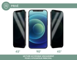 Protège écran Apple IPhone 12 Mini Privé Garanti à Vie Force Glass -Force Mobility Shop fgogip1254priv 03