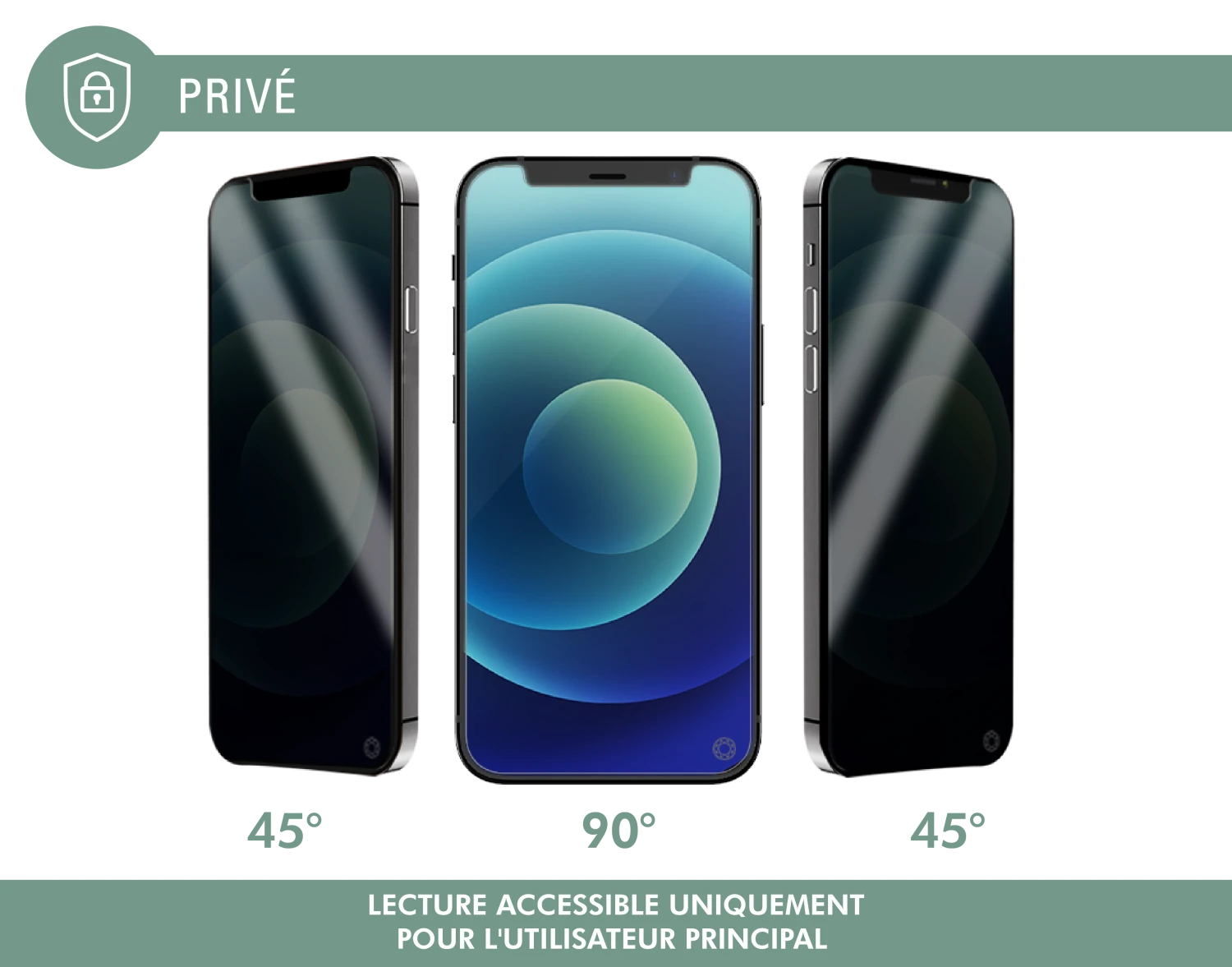 Protège écran Apple IPhone 12 / 12 Pro Privé Garanti à Vie Force Glass 5 Protège écran Apple IPhone 12 / 12 Pro Privé Garanti à Vie Force Glass – Image 3