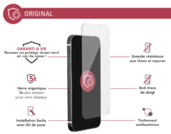 Protège écran Plat Original Garanti à Vie En Verre Organique Pour Apple IPhone 13 Mini Force Glass -Force Mobility Shop fgogip1354orig 02