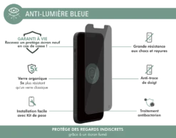 Protège écran Plat Privé Garanti à Vie En Verre Organique Pour Apple IPhone 13 Pro Max Force Glass -Force Mobility Shop fgogip1367priv 02