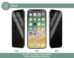 APPLE Protège écran IPhone 15 Pro Max 2.5D Privé - Garanti à Vie Force Glass -Force Mobility Shop fgogip15pmpriv 03 fr