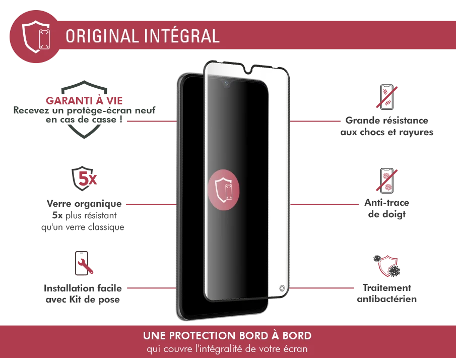 Protège écran 2.5D Original Garanti à Vie En Verre Organique Pour Vivo V21 4G/5G Force Glass 4 Protège écran 2.5D Original Garanti à Vie En Verre Organique Pour Vivo V21 4G/5G Force Glass – Image 2