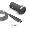 Chargeur Voiture Rapide Et Intelligent 3A + Câble Renforcé USB A/USB C 1,2 M Gris Garanti à Vie Force Power -Force Mobility Shop fpcacac1.2mg main